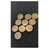 10 Canadian Nickles 1940's