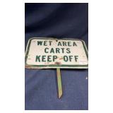 Metal golf course sign