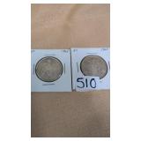 2- 1965 Canadian 50 cents 80% silver