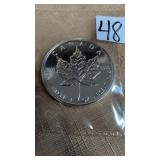 2001 1 oz silver Maple leaf coin