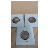 3X 1967 25 cent coins