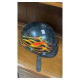 Helmet with flames