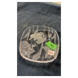 Vintage crystal flower dish