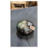 Blue floral wooden trinket box