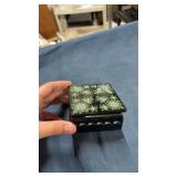 Blue floral wooden trinket box