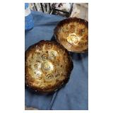 Decorative Amber/ bronze colored swirl bowls