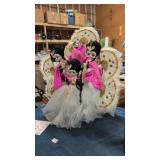 vintage Korean fan dancer folk dolls