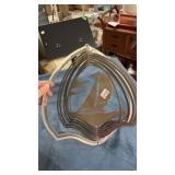 Metal boat garden decor