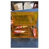 Small plank tackle box with tackle