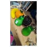 Glass fruit -banana,orange,grapes,pearsx2