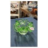 Green art glass bowl