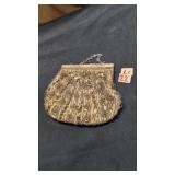 vintage silver-toned beaded evening bag