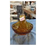 Amber glass basket