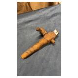 Vintage wood beer keg tap