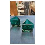 Green triangle vases/ dishes