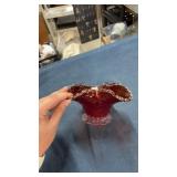Vintage Bohemian Ruby Glass Bowl