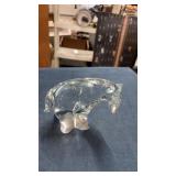 Glass bear paperweight