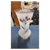 Hand painted frosted vase