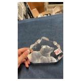 Glass bear paperweight