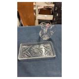 Crystal dish/ creamer