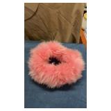 Fuzzy pink steering wheel cover