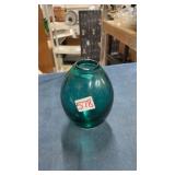 Blue glass bud vase