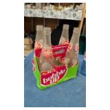 Vtg dr pepper bottles and bubble up 6 pk carrier