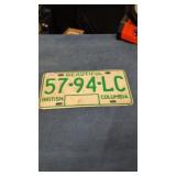 British Columbia license plate