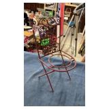 Metal chair plant stand