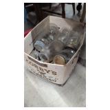Box of mason jars lids and glass caps