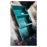 3 green bins