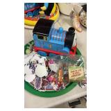 Assorted stickers, toys, magnets