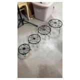 Black metal plant stands