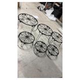 Set of black metal plant stands