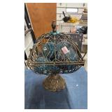 Metal decor with blue spheres