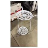 White metal plant stand