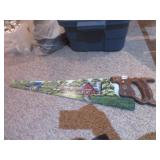 painted hand saw