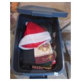 bin of stockings placemats and bows