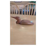 Carved loon signed