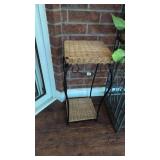 Wicker / iron plant stand