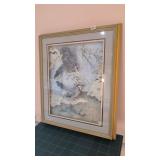 VINTAGE BASIL EDE BLUE JAYS IN WINTER 3D RELIEF