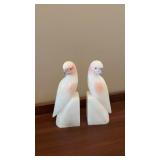 Alabaster parrot book ends