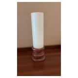 Wooden candle holder with candle