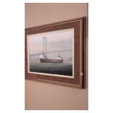 Framed oil painting 'Passing Under the