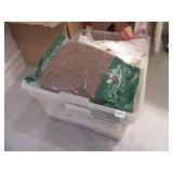 bin of cross stiching fabrics