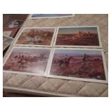 4 prints by charles m russell