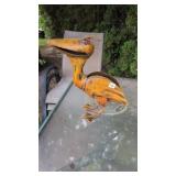 Metal pelican yard decor