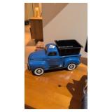 Blue planter truck
