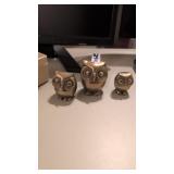 Brass owl family