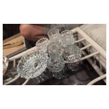 Crystal candle holders and ashtray